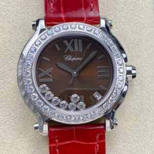 Replica Chopard HAPPY DIAMONDS 277473-5010 YF factory Red Strap- AR Replica Watches