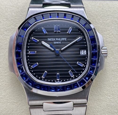 Replica Patek Philippe Nautilus 7118-1300B GR factory Blue Bezel- AR Replica Watches