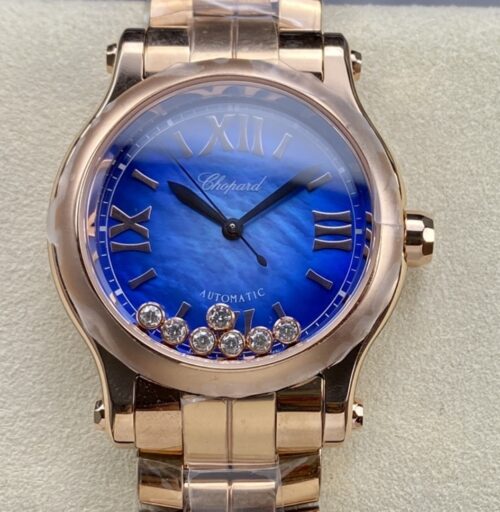 Replica Chopard HAPPY SPORT 27857-6005 YF factory Gold Strap- AR Replica Watches