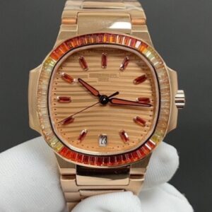 Replica Patek Philippe Nautilus 7118/1300R-001 GR factory Transparent case back- AR Replica Watches