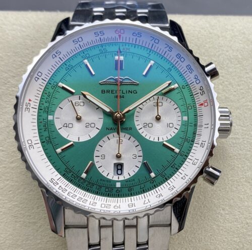 Replica Breitling Navitimer 1 AB0139211L1A1 BLS factory Green Dial- AR Replica Watches