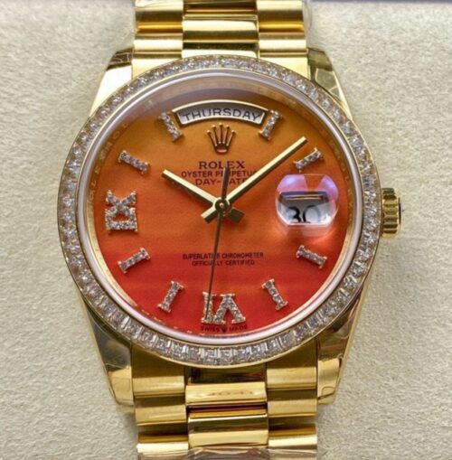 Replica Rolex Day-Date m128398tbr-0018 8+ factory Carnelian Dial- AR Replica Watches