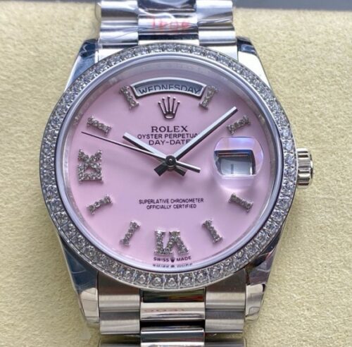 Replica Rolex Day-Date m128349rbr-0008 8+ factory Silver Strap- AR Replica Watches