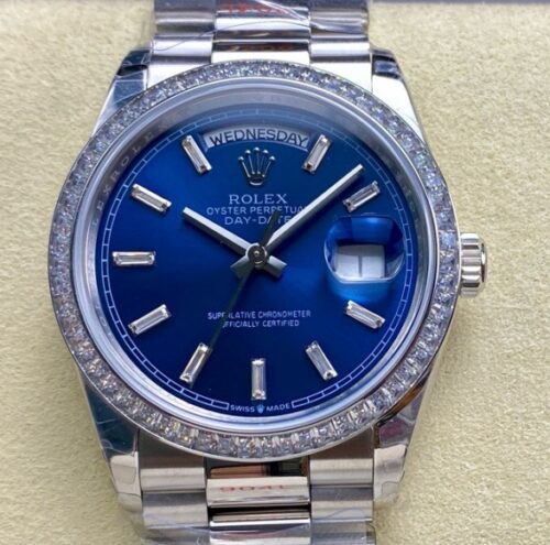 Replica Rolex Day-Date m128349rbr-0051 8+ factory White Gold Strap- AR Replica Watches