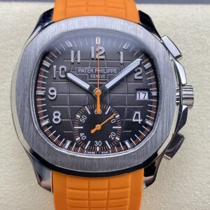 Replica Patek Philippe AQUANAUT 5968A-001 GR factory Orange Strap - AR Replica Watches
