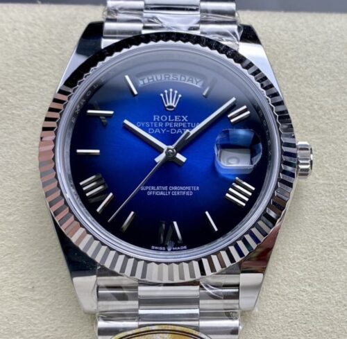 Replica Rolex Day-Date m228239-0076 AR factory White Gold Case - AR Replica Watches