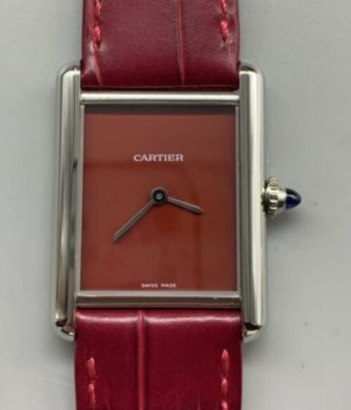 Replica Cartier Tank WSTA0054 F1 factory Red Strap - AR Replica Watches