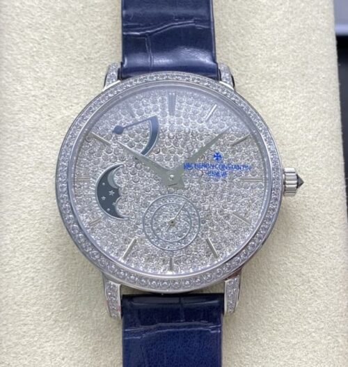 Replica Vacheron Constantin Traditionnelle 7006T-000G-B913 TW factory Full Diamond - AR Replica Watches