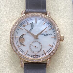 Replica Vacheron Constantin Traditionnelle 83570-000R-9915 TW factory Grey Strap - AR Replica Watches