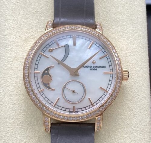 Replica Vacheron Constantin Traditionnelle 83570-000R-9915 TW factory Grey Strap - AR Replica Watches