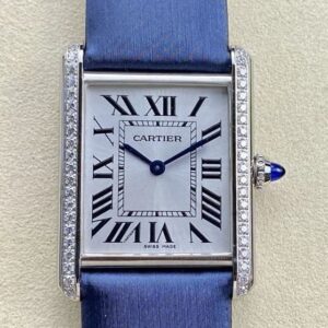 Replica Cartier Tank W4TA0017 F1 factory Blue Strap - AR Replica Watches