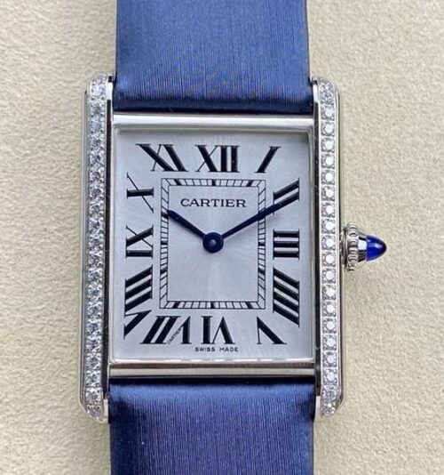Replica Cartier Tank W4TA0017 F1 factory Blue Strap - AR Replica Watches