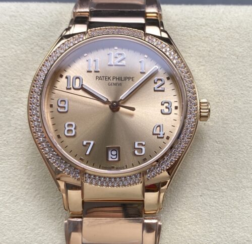 Replica Patek Philippe TWENTY~4 7300/1200R-011 SJ factory Gold Dial - AR Replica Watches