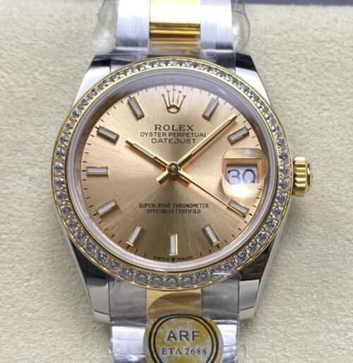 Replica Rolex Datejust m278383rbr-0013 AR factory Champagne Dial - AR Replica Watches