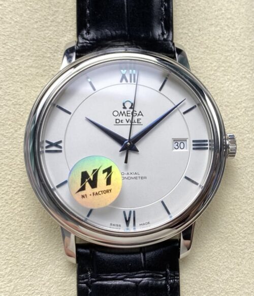 Replica Omega De Ville 424.53.40.20.04.001 N1 factory Leather Strap - AR Replica Watches