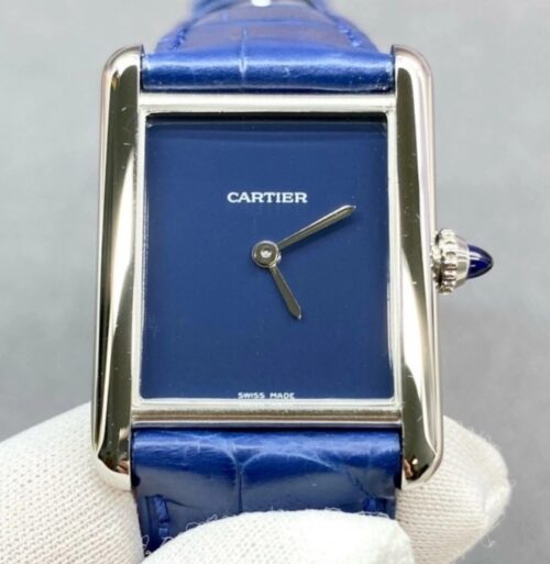 Replica Cartier Tank WSTA0055 F1 factory Blue Strap - AR Replica Watches