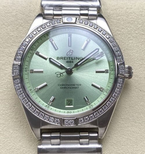 Replica Breitling Chronomat A10380591L1A1 BLS factory Green Dial - AR Replica Watches