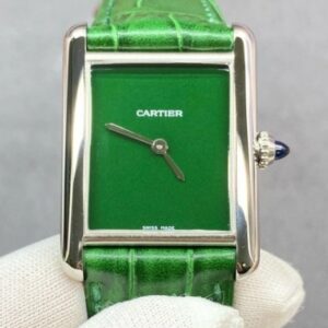 Replica Cartier Tank WSTA0056 F1 factory Green Strap - AR Replica Watches