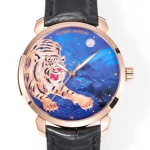 Replica Ulysse Nardin Classico 8152-111LE-9E-TIGER/1A FL factory Black Strap - AR Replica Watches