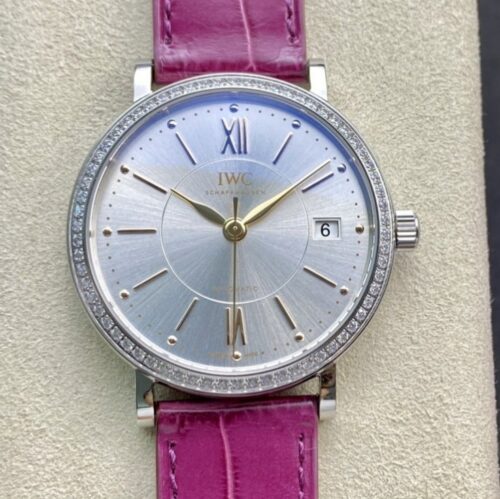 Replica IWC portofino IW458112 V7 factory Rose Pink Strap - AR Replica Watches