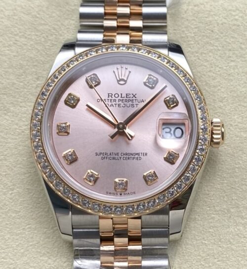 Replica Rolex Datejust m278381rbr-0024 AR factory Rose Gold Bezel - AR Replica Watches