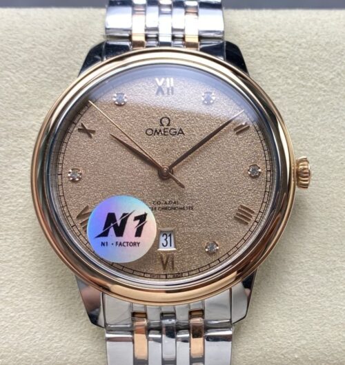 Replica Omega De Ville 424.20.40.20.08.002 N1 factory Gold Dial - AR Replica Watches