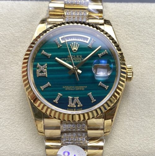 Replica Rolex Day-Date 128238-0048 8+ factory Malachite - AR Replica Watches