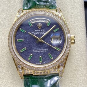 Replica Rolex Day-Date 128455TBR 8+ factory Green Strap - AR Replica Watches
