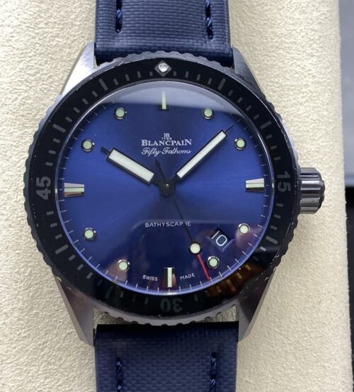 Replica Blancpain Fifty Fathoms 5000A-0140-O52A GF factory Blue Dial - AR Replica Watches