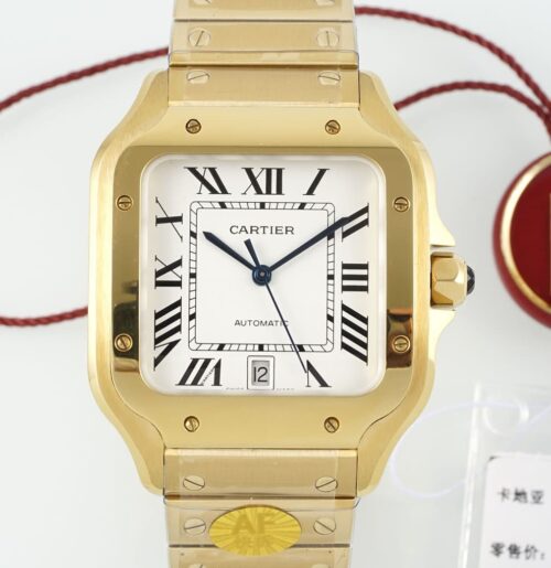 Replica Cartier Santos WGSA0042 AF factory Gold Strap - AR Replica Watches