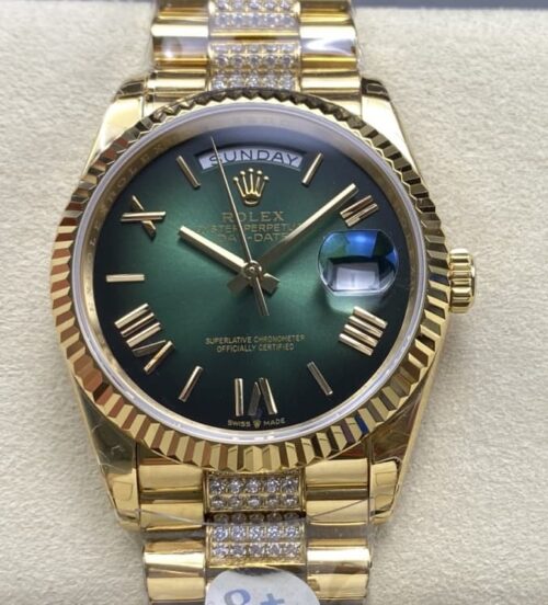 Replica Rolex Day-Date m128238-0119 8+ factory Gradient Green - AR Replica Watches