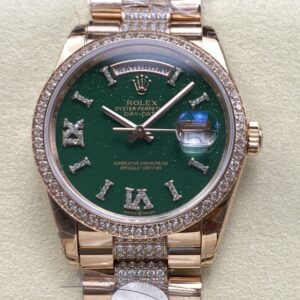 Replica Rolex Day-Date m128345rbr-0069 8+ factory Gold Strap - AR Replica Watches