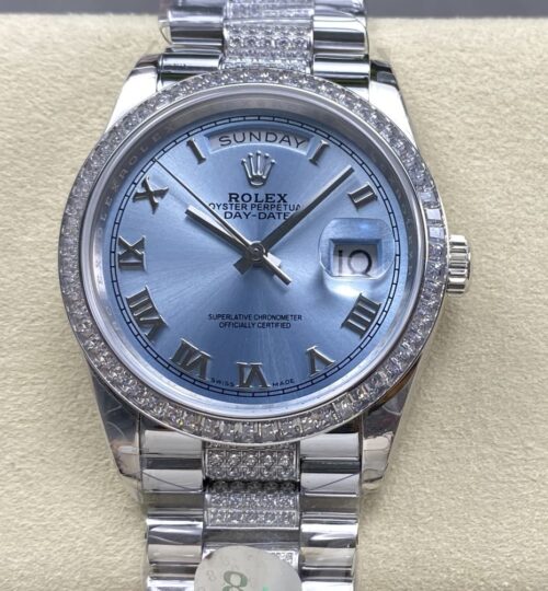Replica Rolex Day-Date m118346-0044 8+ Factory Diamond Strap - AR Replica Watches