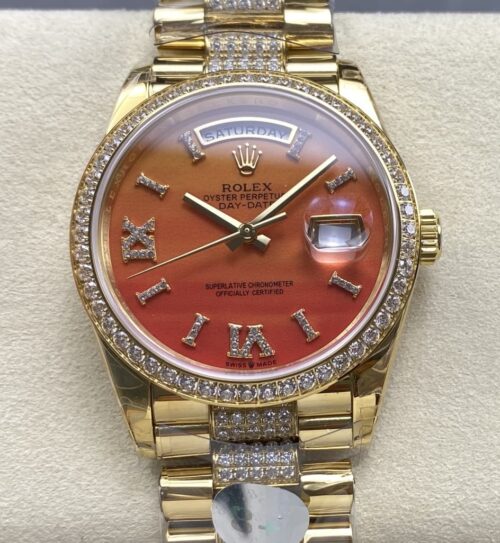 Replica Rolex Day-Date m128348rbr-0050 8+ factory Green Dial - AR Replica Watches