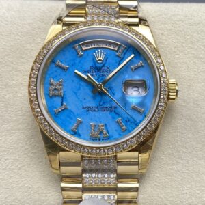 Replica Rolex Day-Date m128348rbr-0038 8+ factory Blue Dial - AR Replica Watches