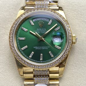 Replica Rolex Day-Date m128348rbr-0036 8+ factory Green Dial - AR Replica Watches
