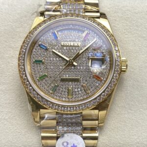 Replica Rolex Day-Date m128348rbr-0031 8+ factory Diamond Dial - AR Replica Watches