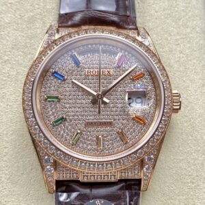 Replica Rolex Day-Date M128155RBR-0002 8+ factory Yellow Dial - AR Replica Watches