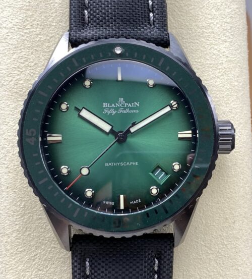 Replica Blancpain Fifty Fathoms 5000-0153-B52A GF factory Green Dial - AR Replica Watches