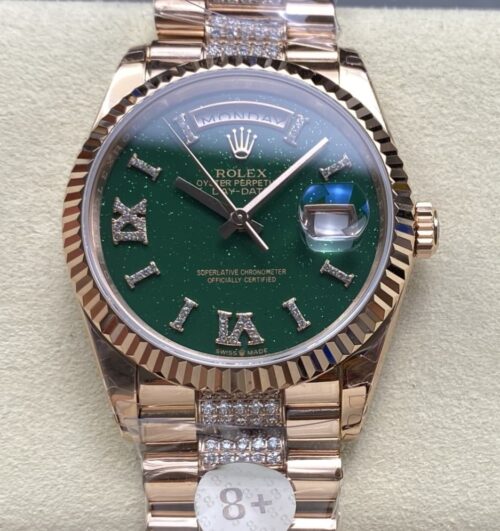 Replica Rolex Day-Date m128235-0069 8+ factory Diamond Strap - AR Replica Watches