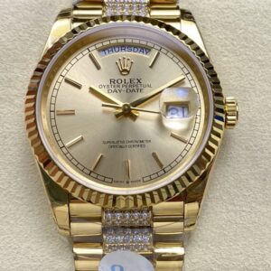 Replica Rolex Day-Date m128238-0046 8+ factory Gold Dial - AR Replica Watches