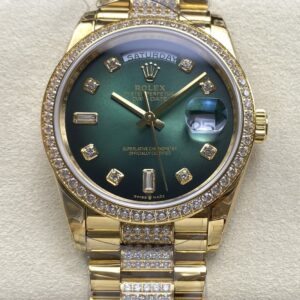 Replica Rolex Day-Date m128348rbr-0036 8+ factory Green Dial - AR Replica Watches