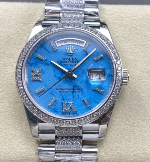Replica Rolex Day-Date m128349rbr-0032 8+ Factory Diamond Bezel - AR Replica Watches