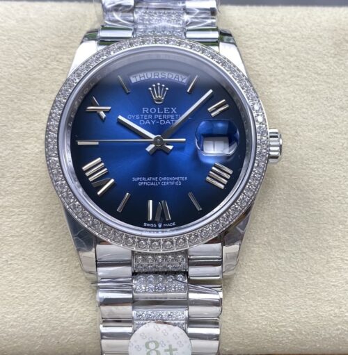 Replica Rolex Day-Date m128349rbr-0048 8+ Factory Gradient Blue - AR Replica Watches