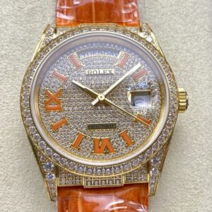 Replica Rolex Day-Date M128158RBR-0002 8+ factory Coral Strap - AR Replica Watches