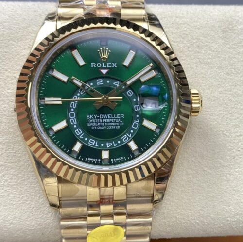 Replica Rolex Sky-Dweller M336938-0008 NOOB Factory Gold Strap - AR Replica Watches