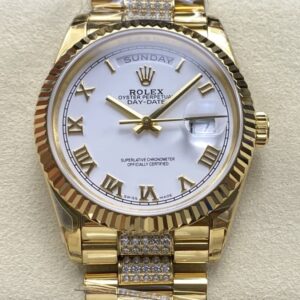 Replica Rolex Day-Date m128238-0077 8+ factory Gold Strap - AR Replica Watches