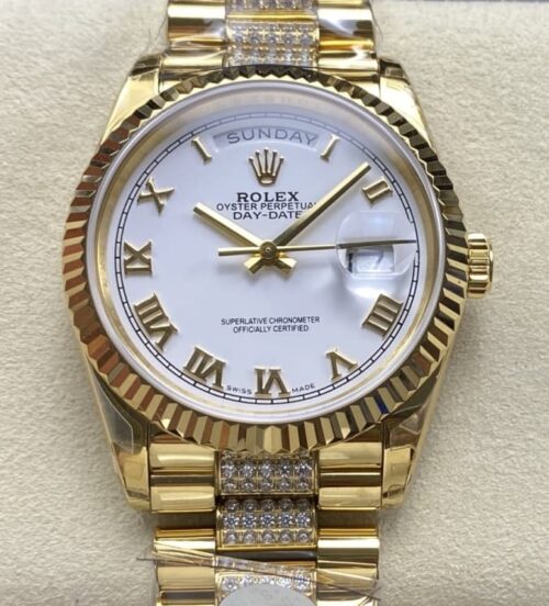 Replica Rolex Day-Date m128238-0077 8+ factory Gold Strap - AR Replica Watches