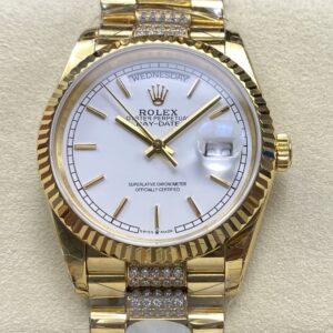 Replica Rolex Day-Date m128238-0082 8+ factory Gold Strap - AR Replica Watches