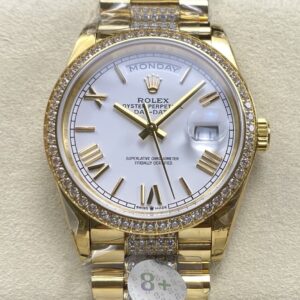 Replica Rolex Day-Date m128348rbr-0065 8+ factory White Dial - AR Replica Watches